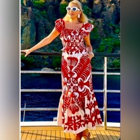 Sea New York Dresses & Skirts - Sea New York Henrietta Maxi Dress NWT XL Ruby/White Print